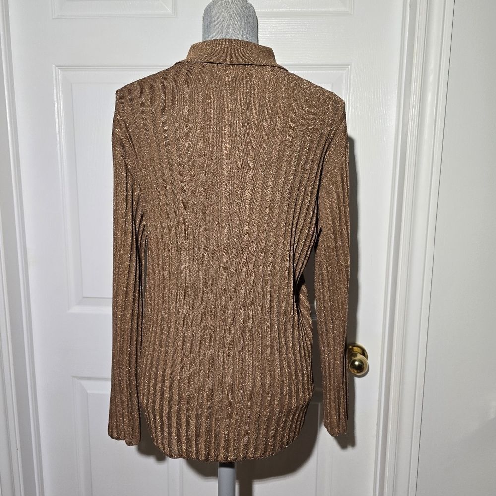 Sezane Brown Ribbed Cardigan - Picture 4 of 5